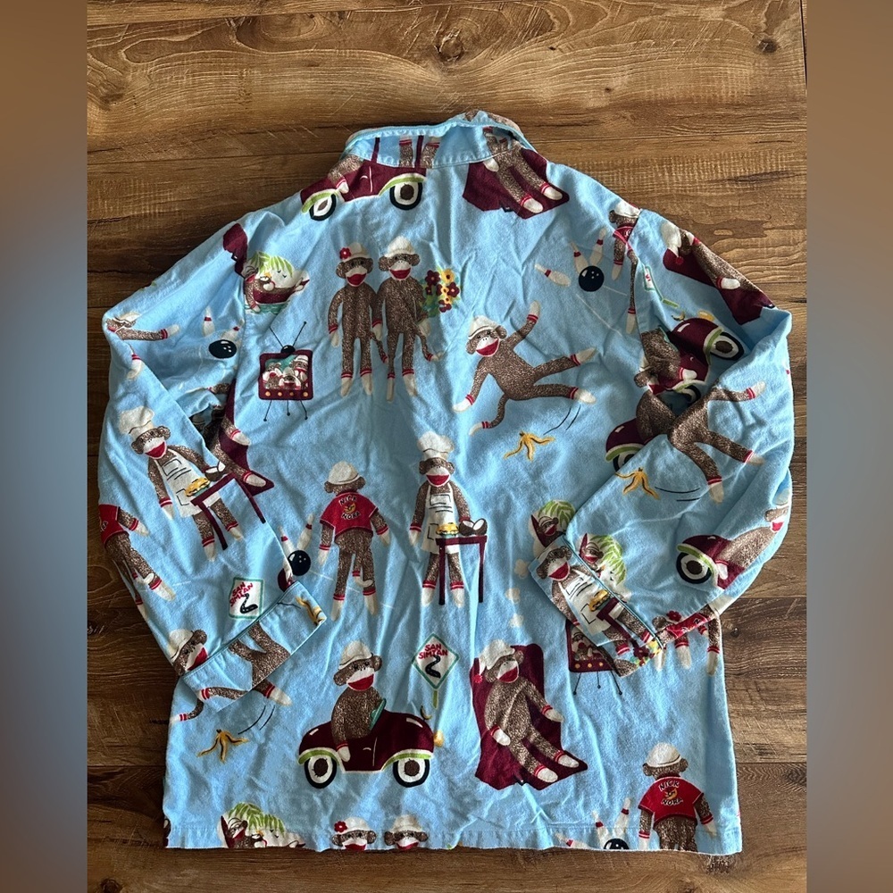 Nick and Nora cotton pajama button down long sleeve top - Picture 4 of 4